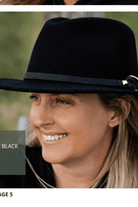 Sundaise Ryan Panama Suede Buckle Wool Felt Hat - Black.