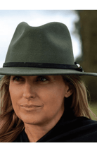 Sundaise Ryan Panama Suede Buckle Wool Felt Hat - Moss.