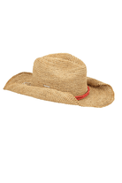 Sunseeker Mai Tai Cowboy Coral Trim Raffia Hat.