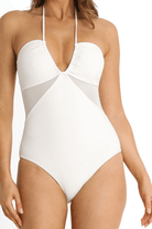 Sunseeker Reset Draw String Bandeau One Piece White.