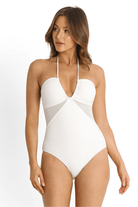 Sunseeker Reset Draw String Bandeau One Piece White.