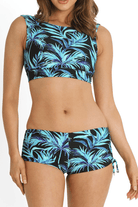 Sunseeker Pina Colada Tie Side Boyleg Pant Black.