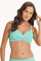 Sunseeker Summer Surf Twist Front Bralette - Green.