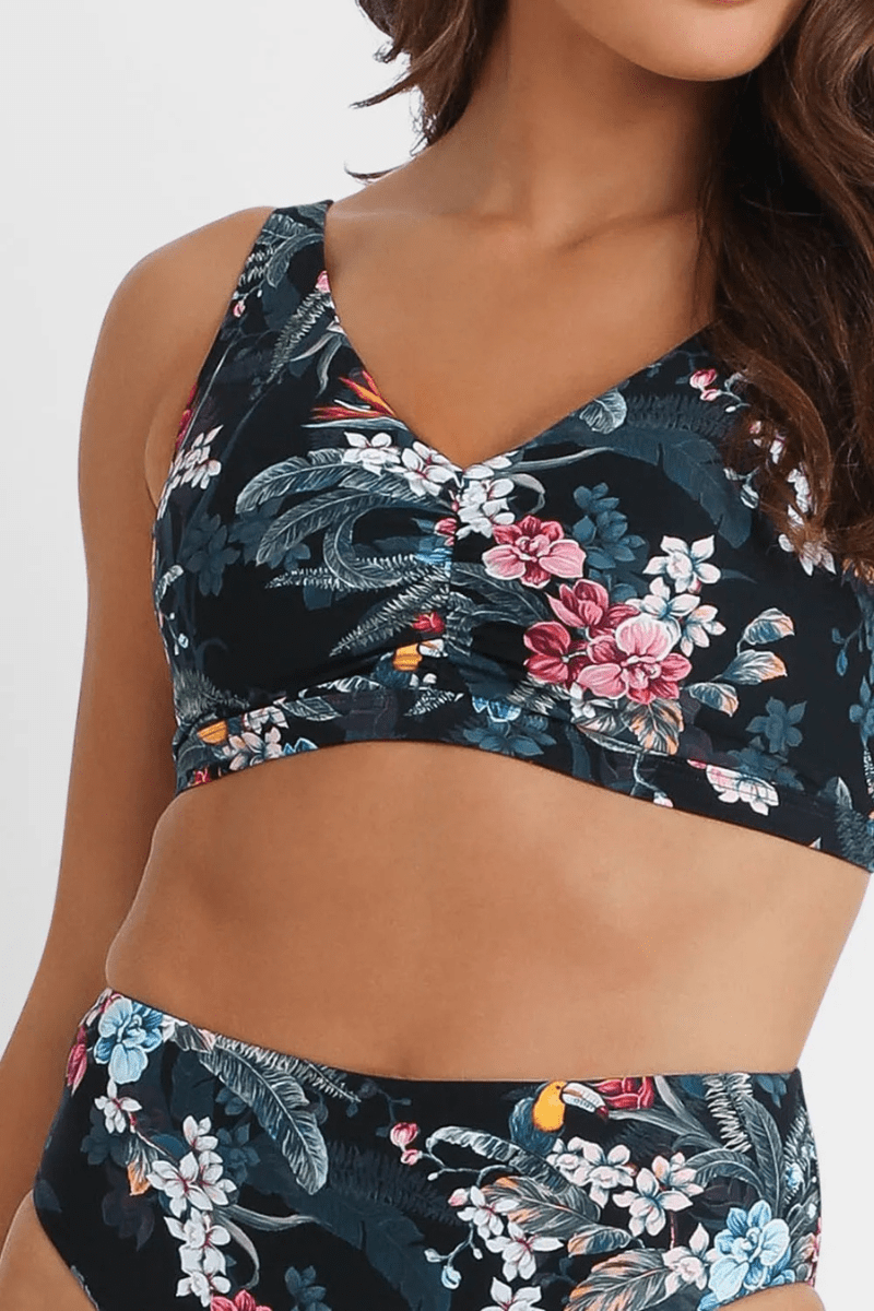 Sunseeker Cuba F/G Ruched Minimiser Bra - Black.