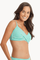 Sunseeker Summer Surf Twist Front Bralette - Green.