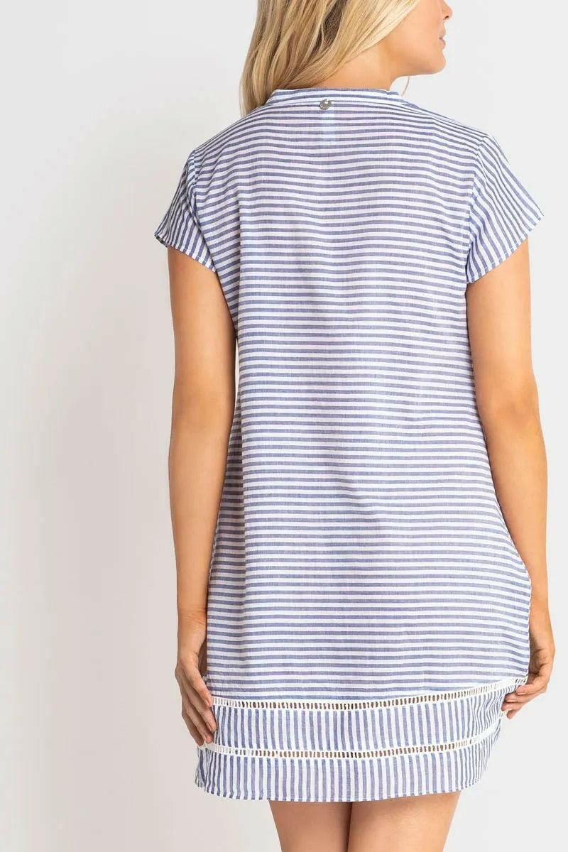 Sunseeker Summer Stripe Cap Sleeve Tunic Blue.