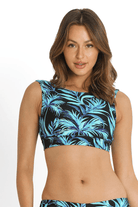 Sunseeker Pina Colada Mastectomy Crop Top Black.