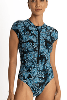 Sunseeker Alaska Ocean Sport Cap Sleeve Mastectomy One Piece Black.