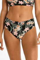 Sunseeker Camellia Ruched Mid Rise Pant Black.