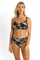 Sunseeker Evie Ruched Mid Rise Pant Black.