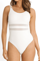 Sunseeker Reset Cheeky Double Strap One Piece White.