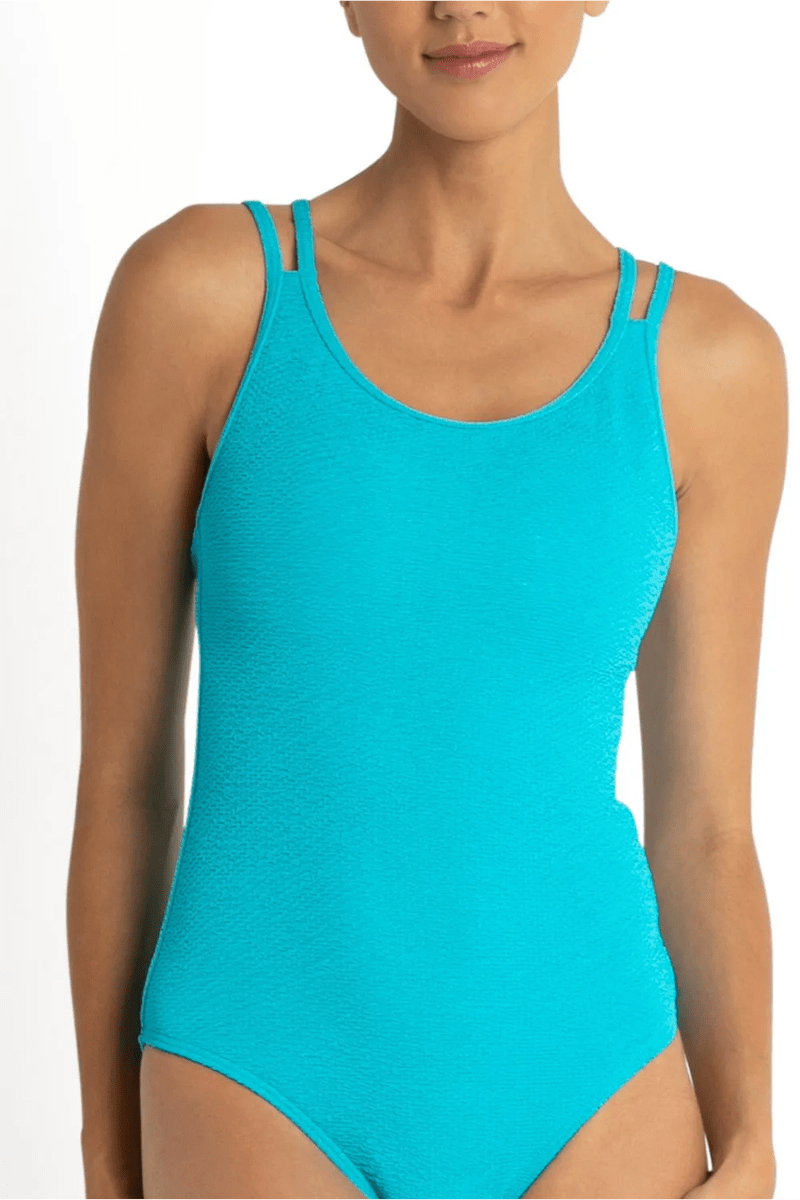 Sunseeker Wave Cheeky Double Strap One Piece - Teal.