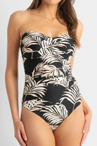 Sunseeker Mae D-DD Ruched Wrap Bandeau One Piece - Black.