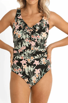 Sunseeker Camellia E/F Frill Minimiser One Piece Black.