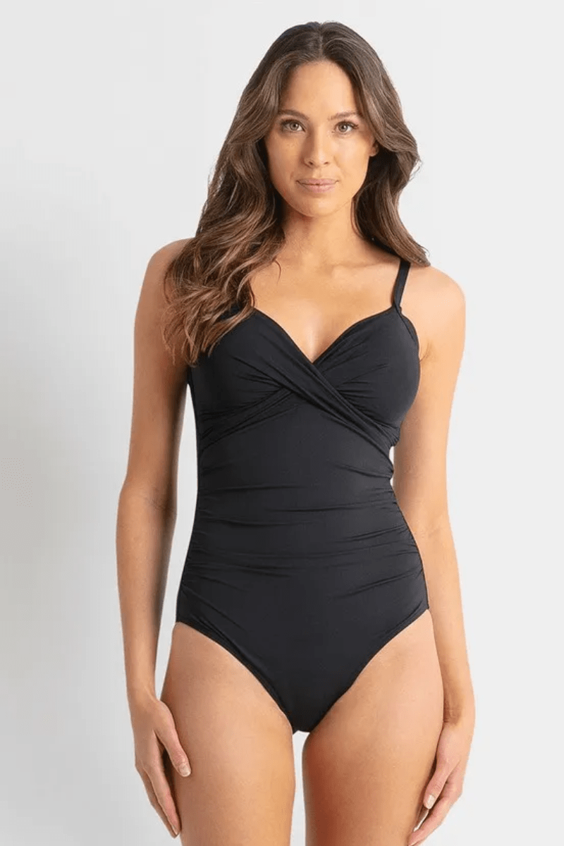 Sunseeker Basix Twist Front One Piece Swimwear.