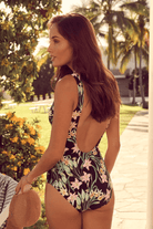 Sunseeker Camellia Gathered Twist Front One Piece - Black.