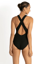 Sunseeker Wave Cross Strap One Piece - Black.