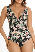 Sunseeker Camellia Frill One Piece Black.