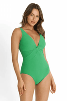 Sunseeker Reset Mesh Twist Front One Piece Green.