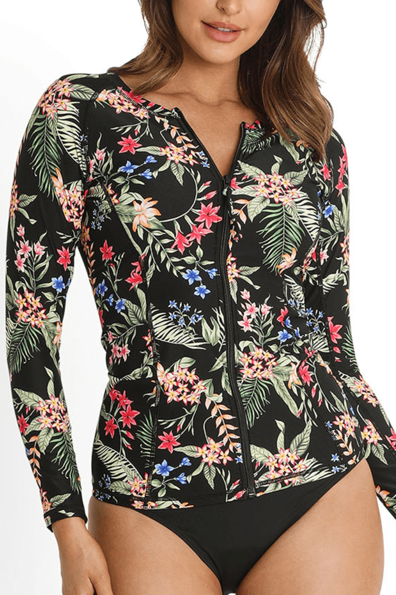 Sunseeker Evie Zip Front Rash Vest Black.