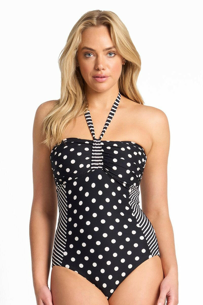 Sunseeker Seoul Panelled Bandeau One Piece - Black.