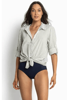 Sunseeker Summer Stripe Slouch Shirt Khaki.