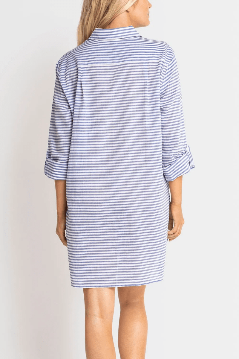 Sunseeker Resort Painters Summer Stripe Shirt - Blue & Khaki.