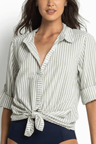 Sunseeker Summer Stripe Slouch Shirt Khaki.