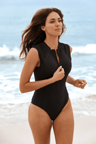 Sunseeker Basix Seasport Cap Sleeve One Piece Black.