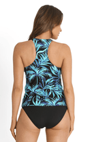 Sunseeker Pina Colada Mastectomy High Neck Singlet Black.