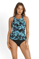 Sunseeker Pina Colada Mastectomy High Neck Singlet Black.