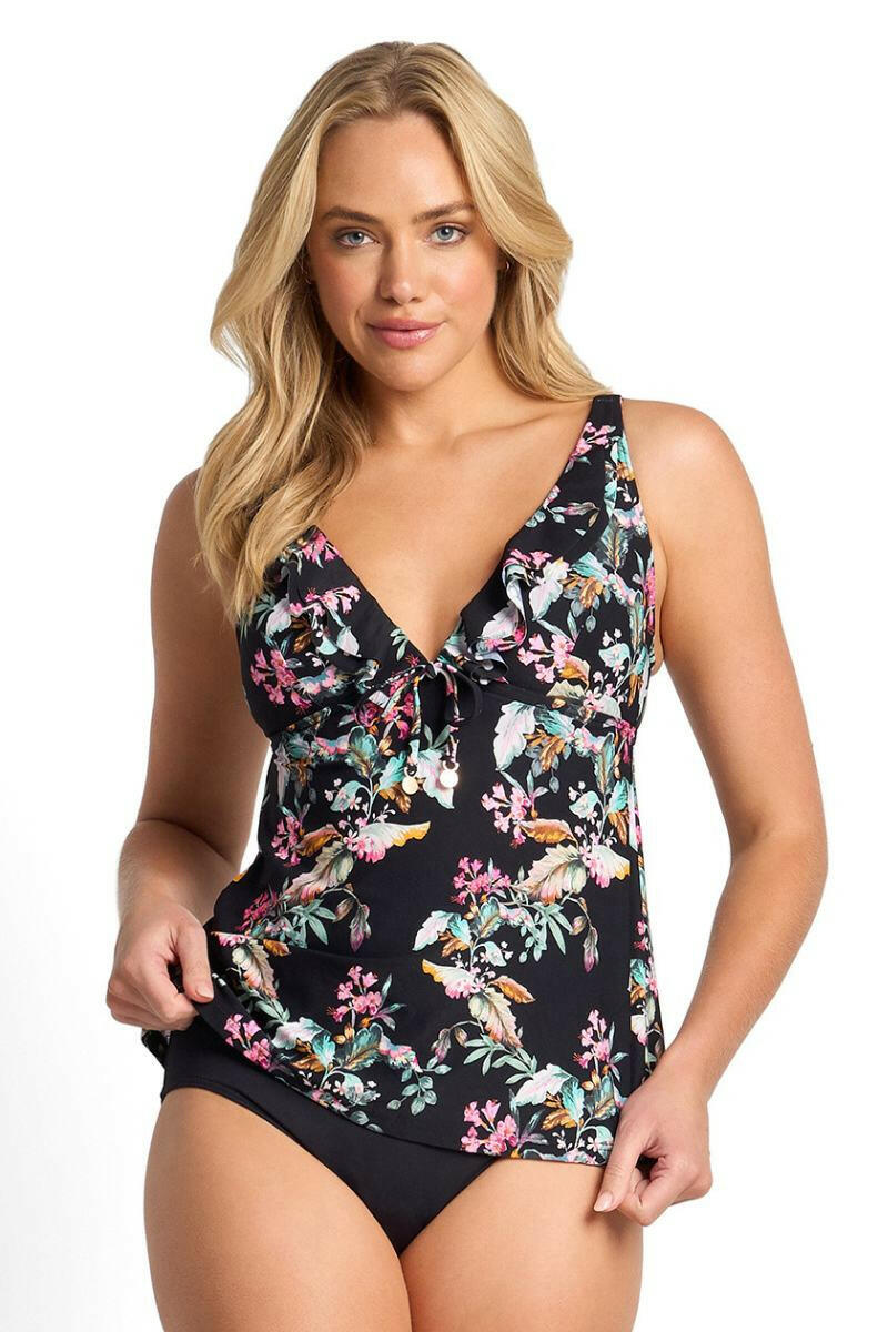 Sunseeker Viola Frill Singlet - Black.