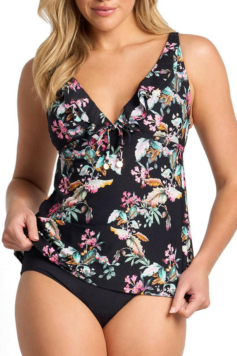 Sunseeker Viola Frill Singlet - Black.