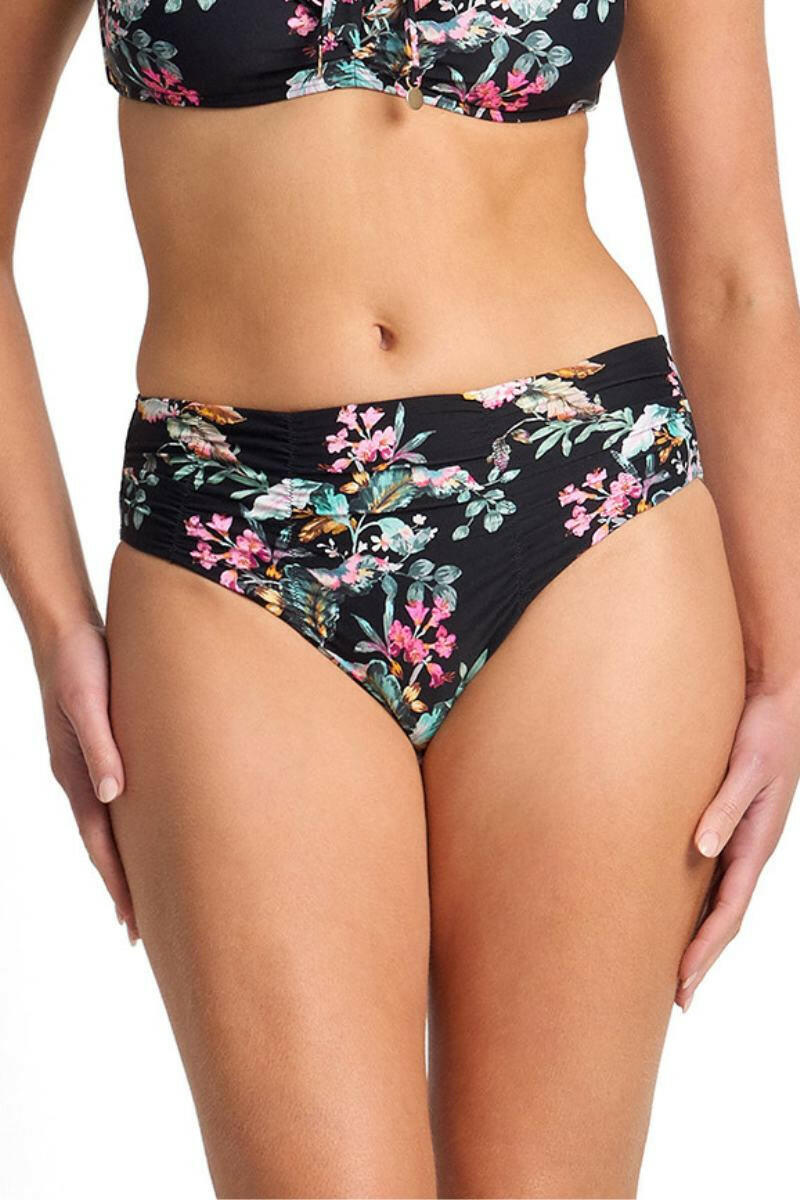 Sunseeker Viola Ruched Mid Rise Pant - Black.