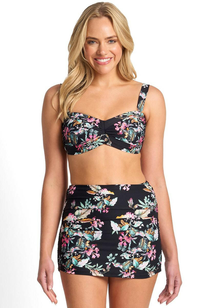 Sunseeker Viola Ruched Skirt Pant - Black.