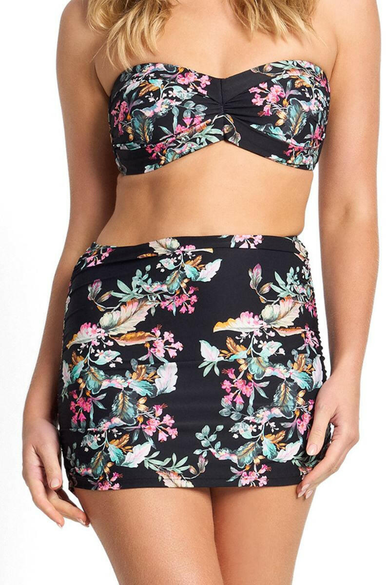 Sunseeker Viola Ruched Skirt Pant - Black.