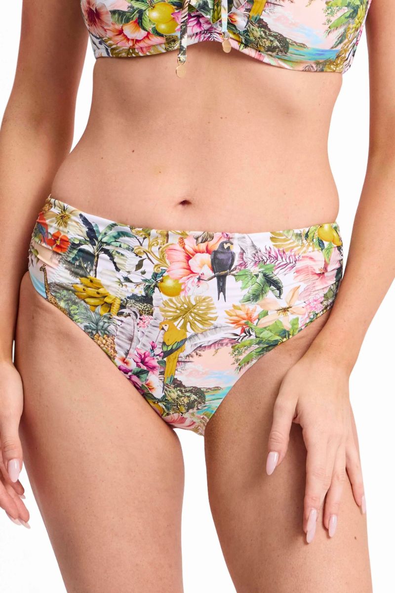 Sunseeker SS31800 White Lotus Ruched Mid Rise Pant