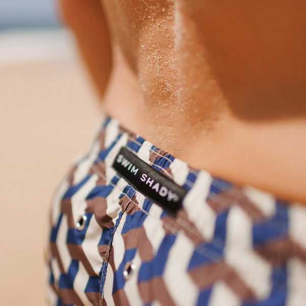 Swim Shady Cobalt Geo Swim Shorts.
