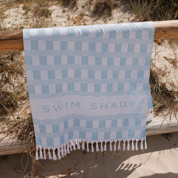 Swim Shady Ocean Current Beach Towel.