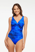 Togs Aruba Twist Front Chlorine Resistant One Piece Blue.