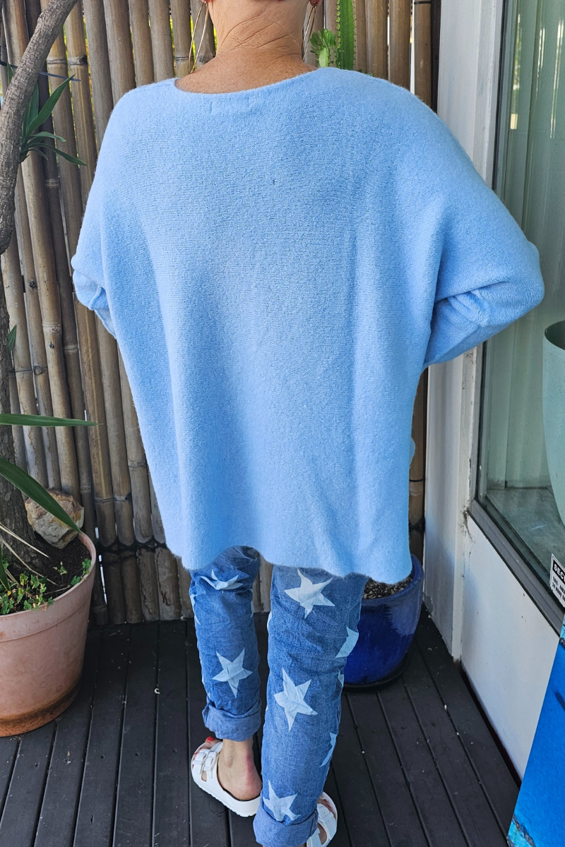 Vera May Hollywood Italian Denim Jeans Blue Star.