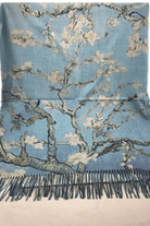 Cashmere Scarf 20% Cotton Reversible Cherry Blossom.