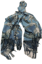 Cashmere Scarf 20% Cotton Reversible Cherry Blossom.