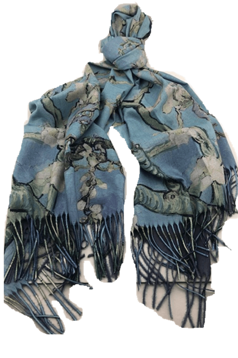 Cashmere Scarf 20% Cotton Reversible Cherry Blossom.