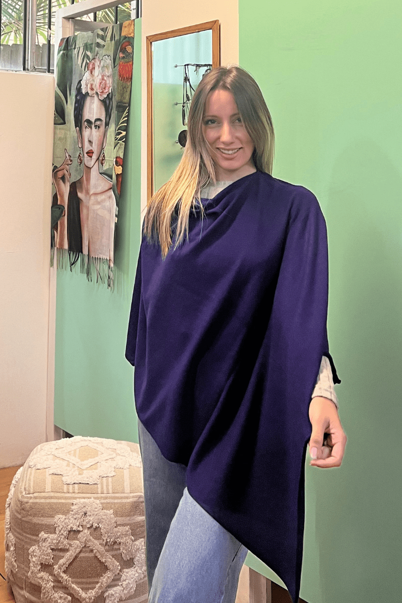 Zura Poncho Cashmere Viscose Blend - All Colours.