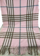 Burberry Look Plaid Wool Blend Very Soft Fringe Scarf.
