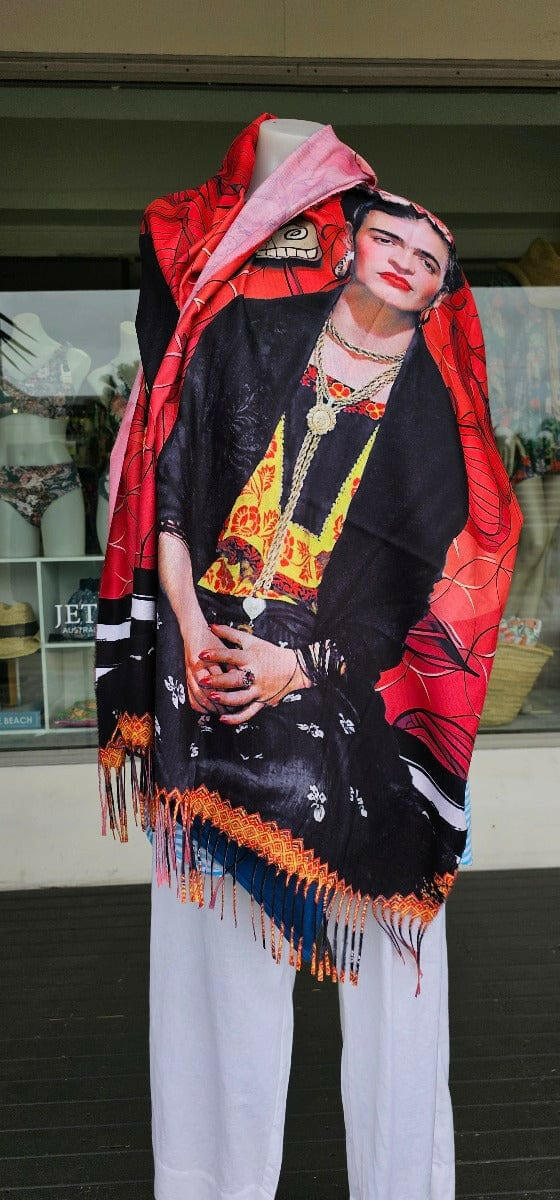 Frida Kahlo Cashmere Butterfly Reversible Scarf.