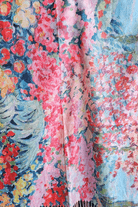 Frida Kahlo Cashmere Scarf Reversible Bright Monet Flower Garden.