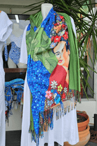 Frida Kahlo Soft Cashmere Viscose Scarf Fully Reversible.