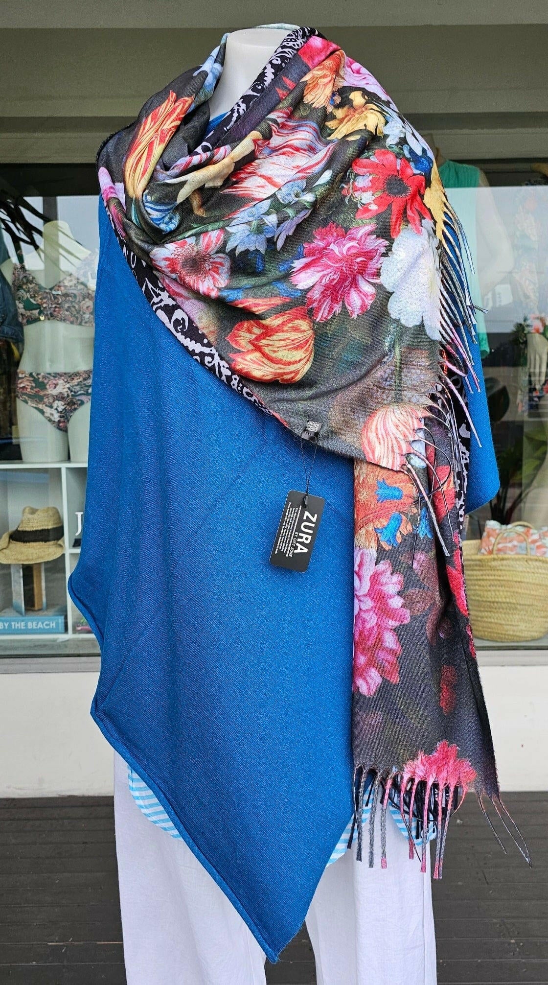 Zura Frida Kahlo Scarf Reversable Wool Scarf.